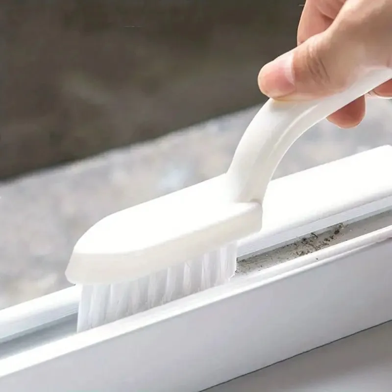 Cepillo de limpieza para ranuras, cepillo manual para grietas, cepillo para azulejos de baño, paredes, inodoros, ventanas y rieles de puertas, 1/2 piezas