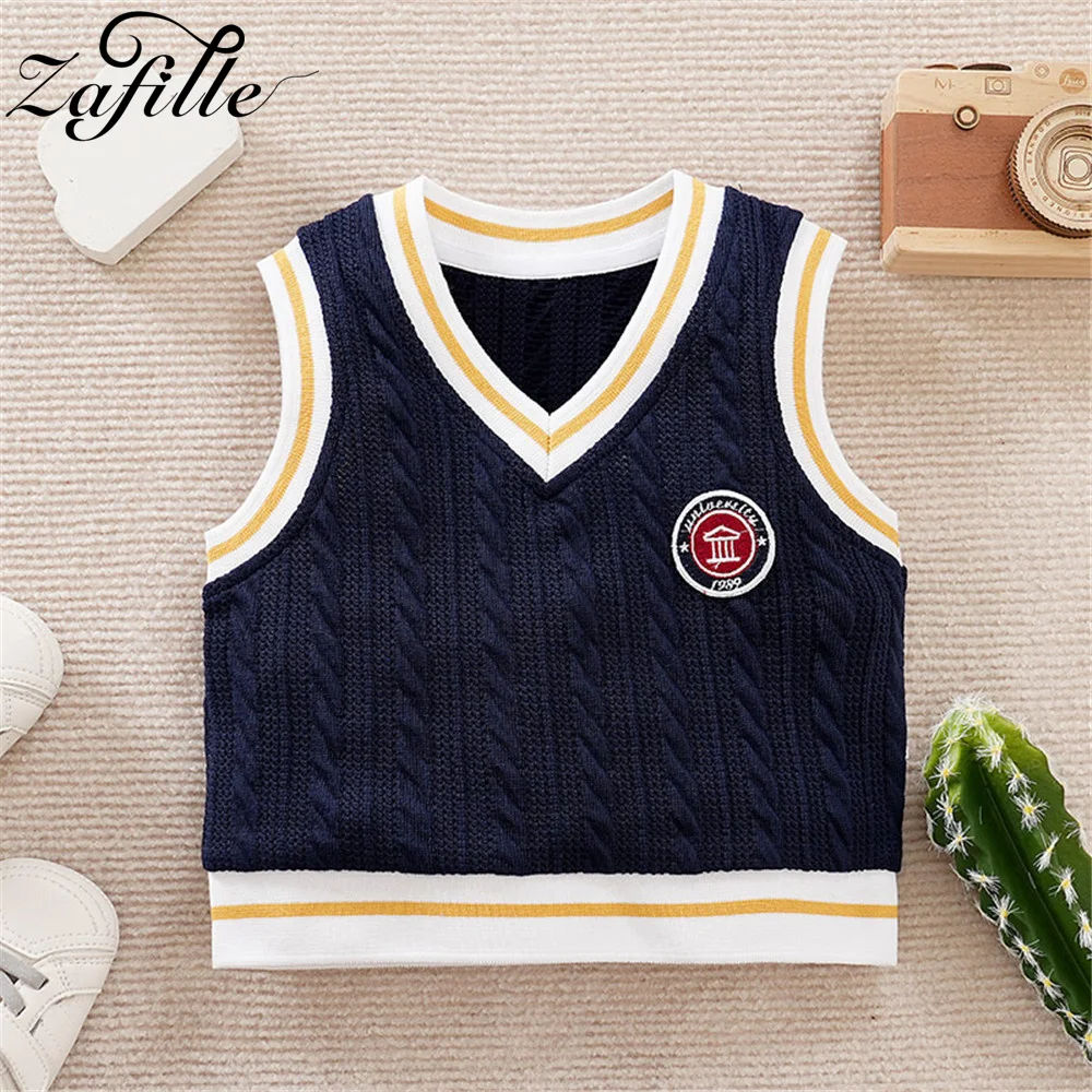 ZAFILLE Korean Style Children's Vest Jacket Knitted Coat For Babies Clothes Autumn Kids Boys Girls Clothing 1-5Y Baby Outwears