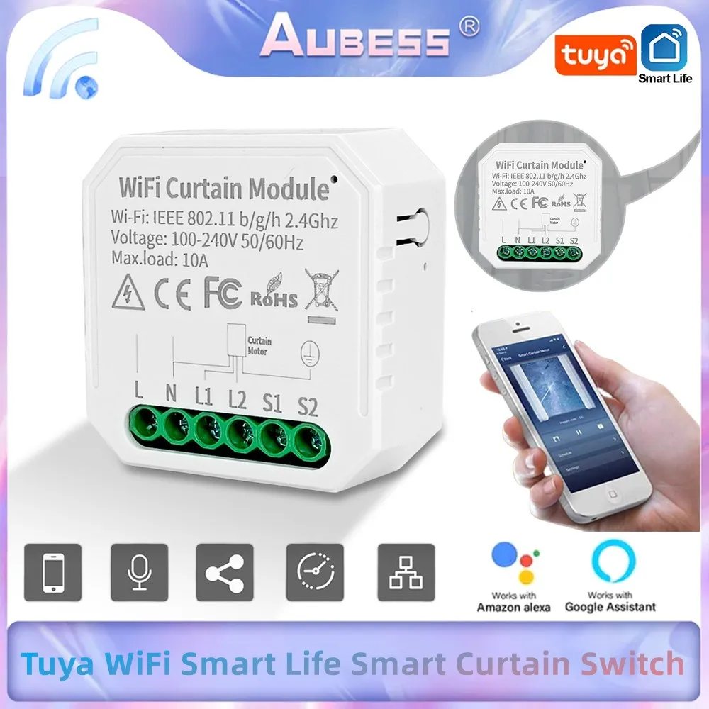 Tuya WiFi الذكية الحياة الذكية الستار التبديل ل الأسطوانة مصراع أعمى موتور المتداول مصراع الأبواب العمل الأمازون و اليكسا جوجل المنزل