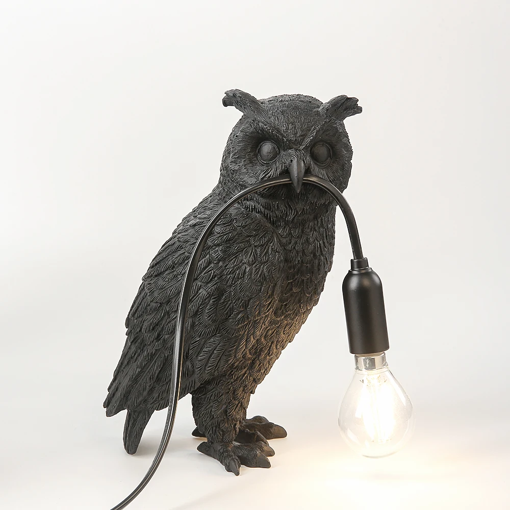 Owl table lamp Home Decor lights Living Room Decor Ornament Owl desk Lamp Bedroom night stand table lamps Owls bedside lamp