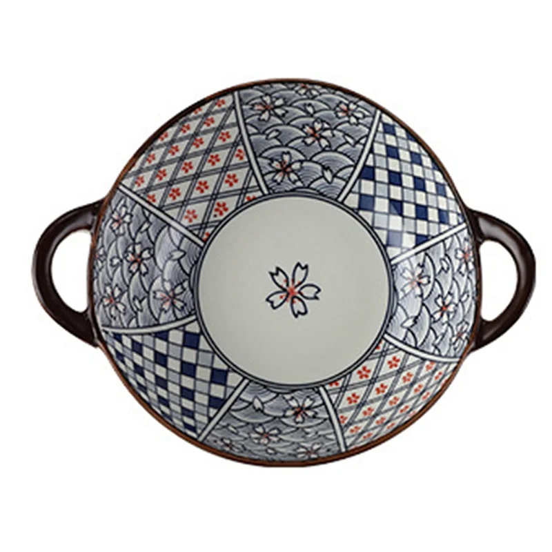 

-A95Z Бытовая миска для супа с двойными ушками Миска для рамэна Бытовая миска неправильной формы, A