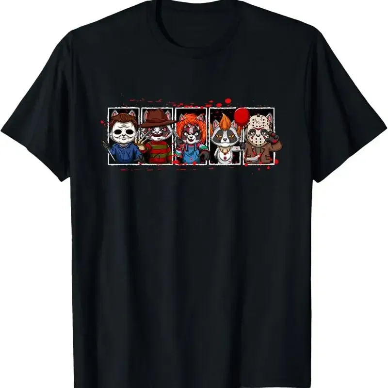 My Little Horror Crew Halloween Movies Racoon T Shirt