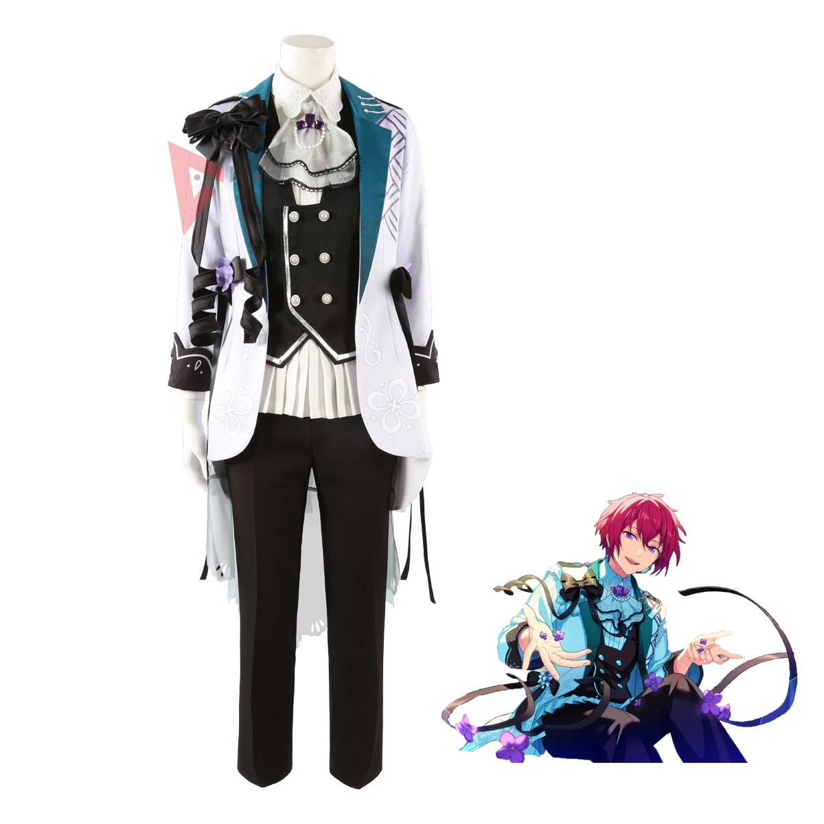 New Ensemble Stars Cosplay Suou Tsukasa Costume Coat Pants Anime Party Set Custom Made