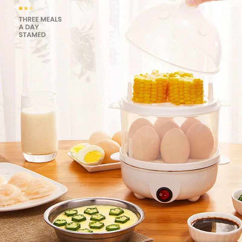 New popular household egg cooker mini lazy multi-functional double-layer steamed corn and egg steamer breakfast artifact