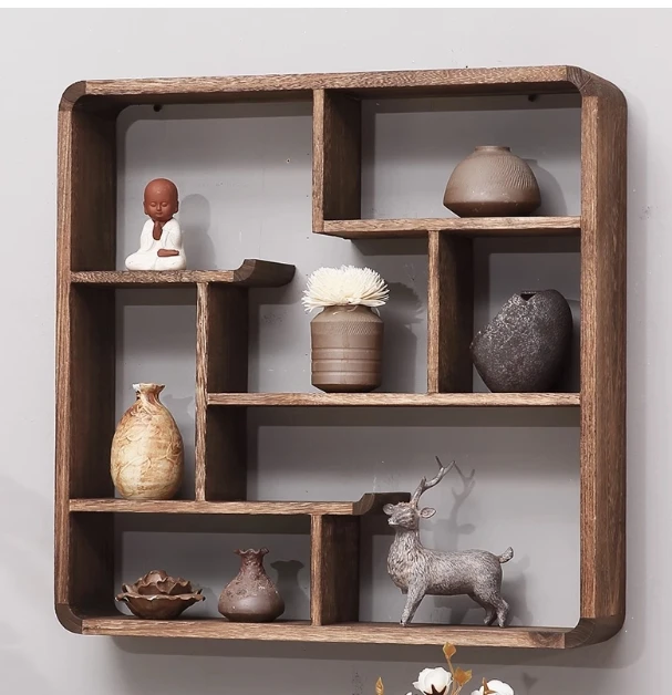 

Wall Hanging Home Wall Decoration Shelf,Solid Wood Chinese Antique Rack ,Multi-treasure Pavilion Wall ,Wall Mounted Display Rack