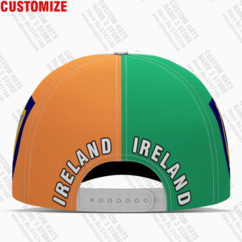 Ireland Baseball Cap Free 3d Custom Made Name Team Logo Ie Fishing Hat Irl Country Travel Irish Nation Eire Flag Eirinn Headgear