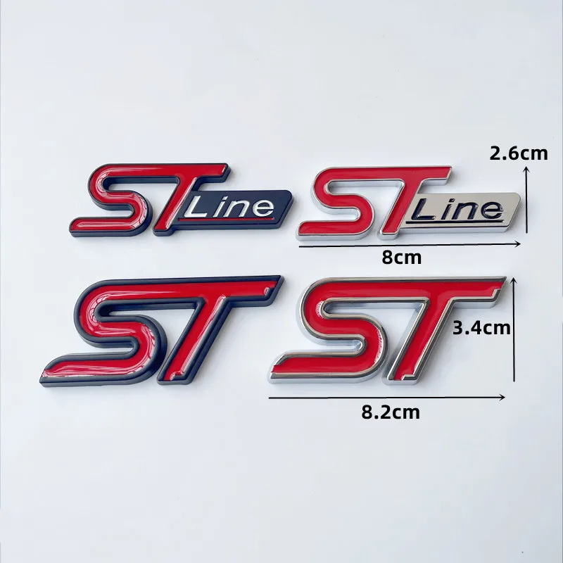 3D Metal Logo ST Line Grill Emblem Car Trunk Badge For Ford Edge Puma Kuga Mondeo Fiesta Ecosport Focus ST Sticker Accessories