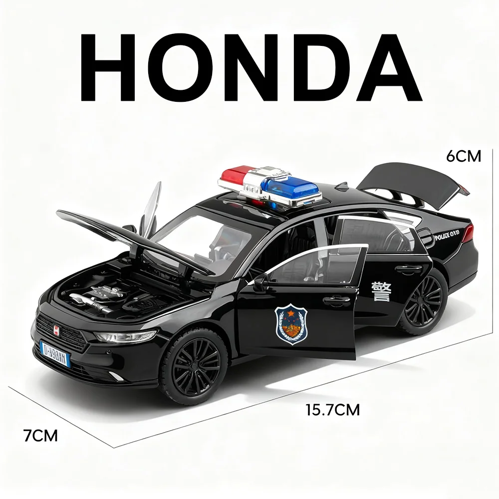 1:32 Honda NSX Accord alliage modèles de voitures de Police jouets moulés sous pression 6 portes ouvert son lumière retirer pneus en caoutchouc véhicules cadeaux enfants