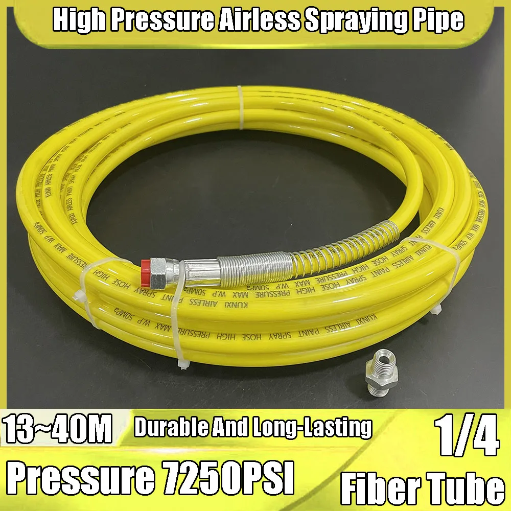 

Airless Spray Hose Double-Layer Fiber Tube Wear-Resistant And Explosion-Proof Pressure 7250PSI Spray Machine Accessories 1/4BSP