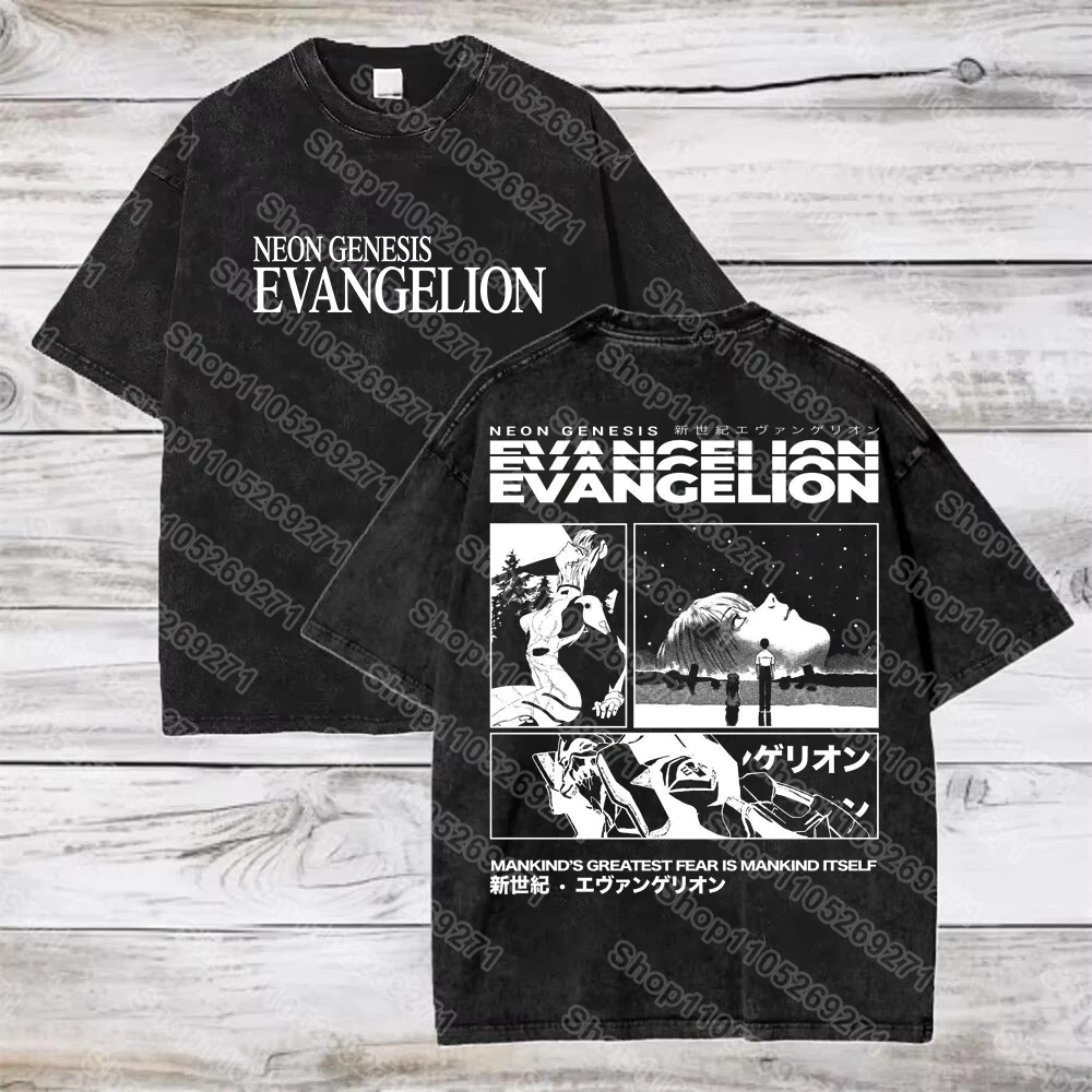 

2026 Summer New Arrival: Evangelion Pattern Street Style Print Short-Sleeve T-Shirt, Y2K Style, Suitable for Both Men and Women