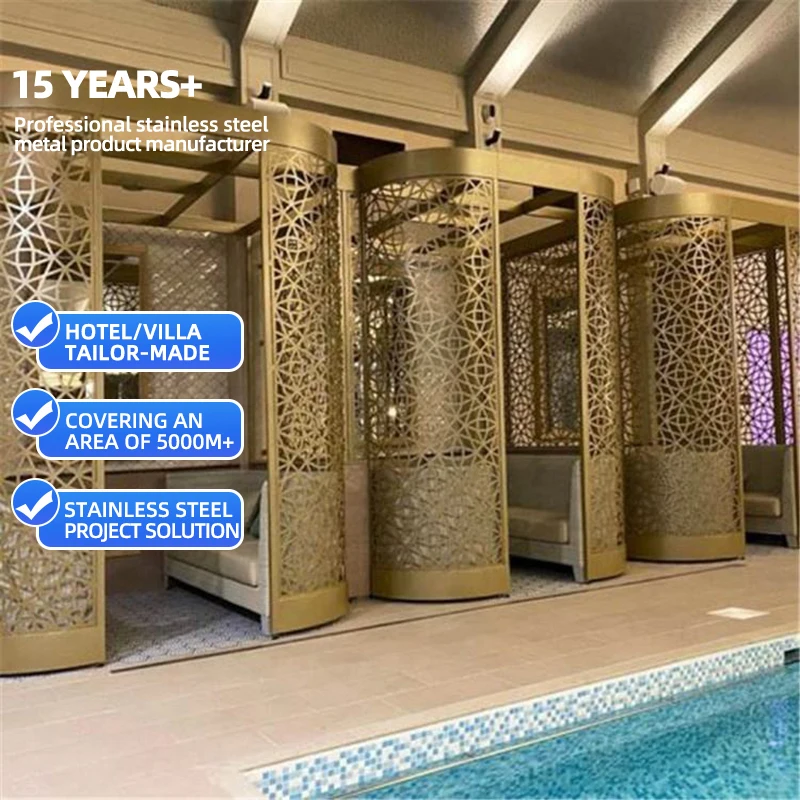 

Movable Floor-to-ceiling Garden Balcony Living Privacy Stainless Steel Door Partition Room Partition Screen