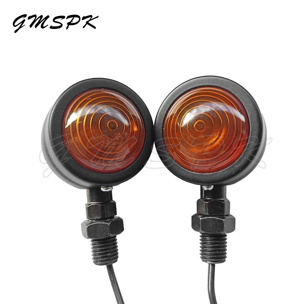 

Retro Motorcycle Turn Signals Motorcycle Universal 12V Single Wire Turn Signals Lights Fit for Cruiser Bobber Cafe Racer Harley