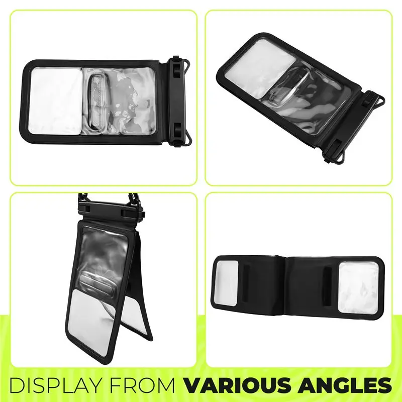 HOES-Double Space Phone Pouch With Lanyard IPX8 Waterproof Underwater Phone Case Waterproof Phone Dry Bag For Beach Swimming