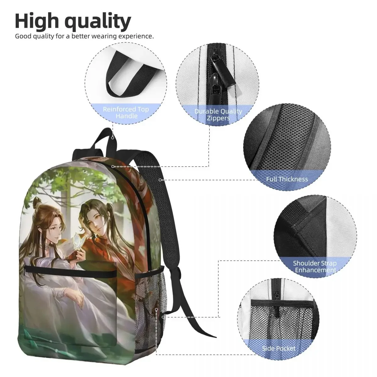 Heaven Official's Blessing Anime Backpack Student BookBag Kids School Bag Computer Shoulder Bags for Men Women