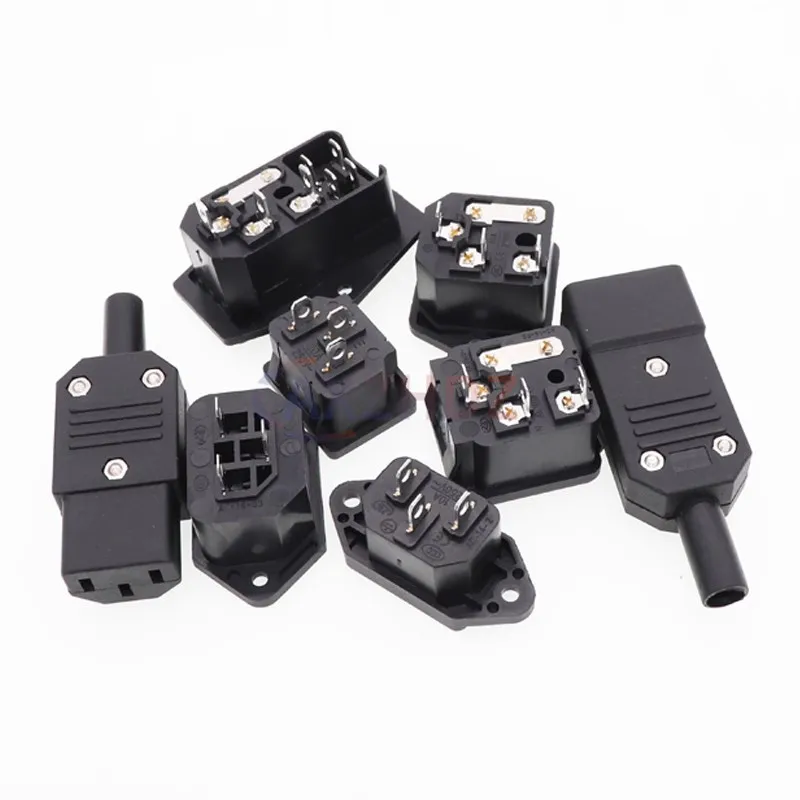 5PCS 10A 250V AC-01/2/3/4/5/6 Inlet Power Socket Connector Male Female Socket Plug 3Pin Adapter Embedded Maintenance Accessories