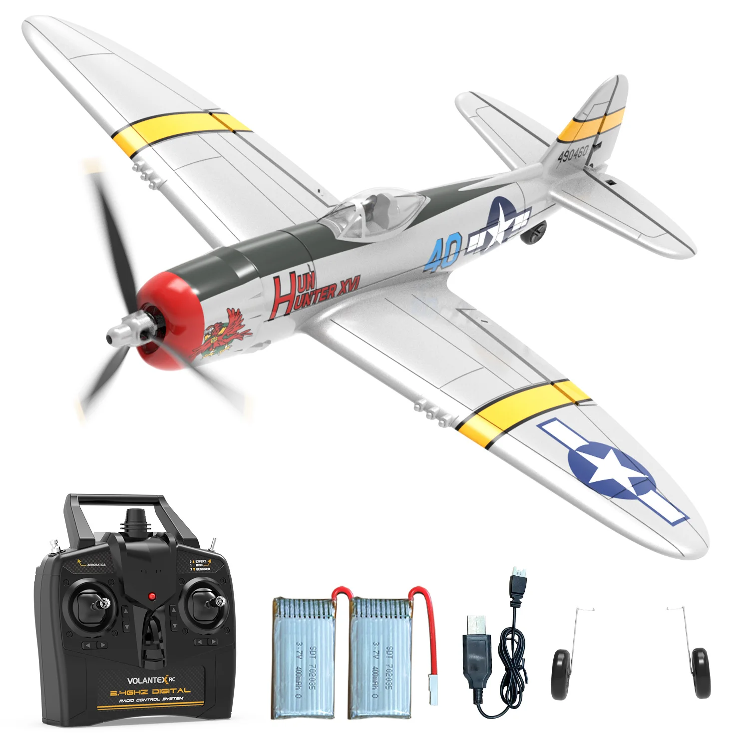 

VOLANTEXRC RC Airplane 2.4GHz 4CH P-47 Thunderbolt One Key Aerobatic Remote Control Plane For Beginners 761-16 RTF