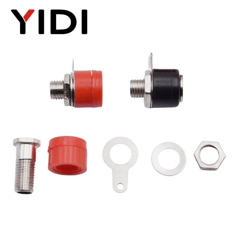 4mm Banana Connector Socket Plug Wire Screw Male Black Red Audio Speaker Jack, Female Binding Post Socket Connector