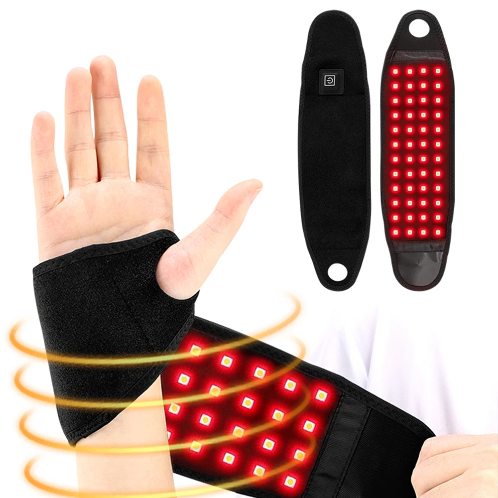 

Электрическая грелка на запястье, три шестерни, горячий компресс, регулируемый USB-массажер для рук, защита на запястье, красный световой терапевтический ремень