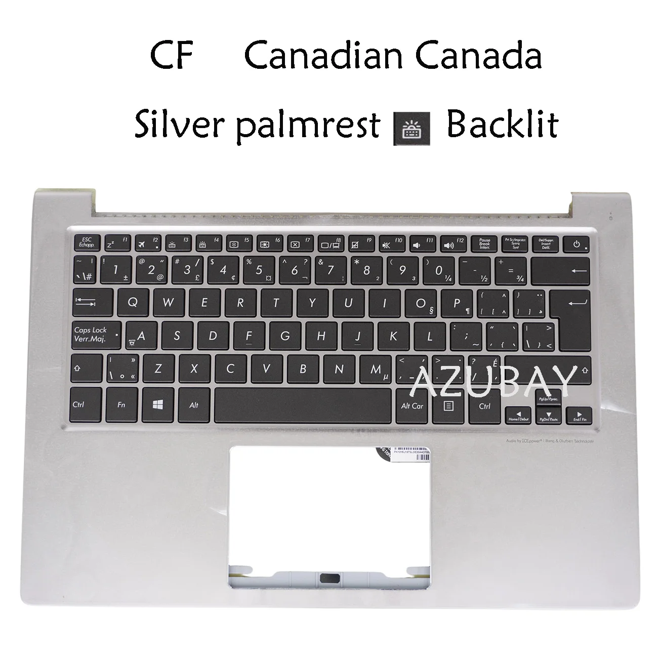 Silver Palmrest Cover for Asus Zenbook UX303 UX303L UX303LA UX303LB UX303LN UX303UA UX303UB BX303L BX303LA BX303LN Czech Slvoak