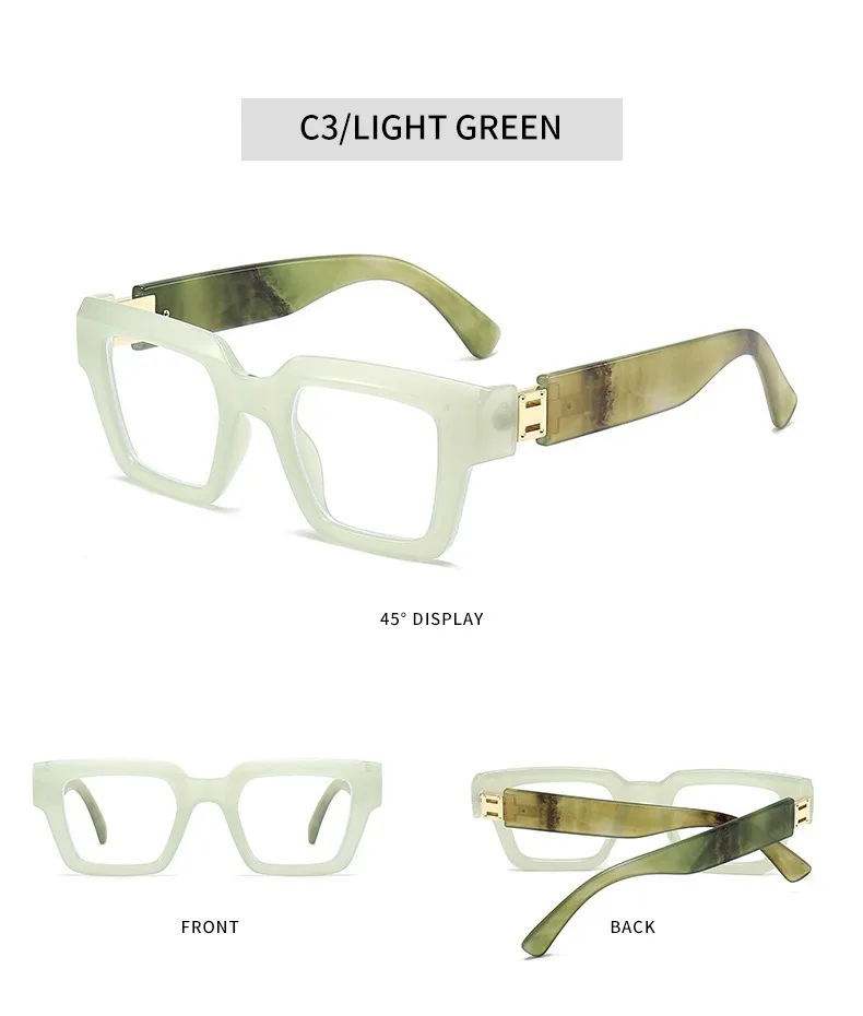 Marke Design Anti Blau Licht Lesebrille Mann High Definition Mode Marmorierung Große Größe Platz frauen Presbyopie Brillen – Detail 12