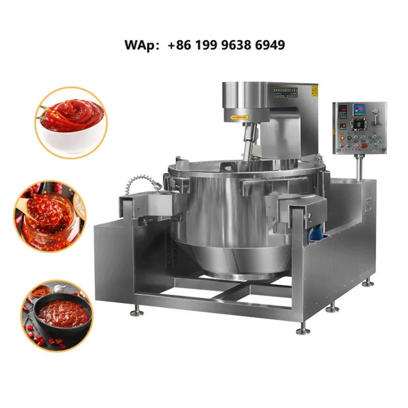 2023 New Design Large Industrial Automatic Mixing Sugar Curry Paste Chili Sauce Cooking Mixer Machine