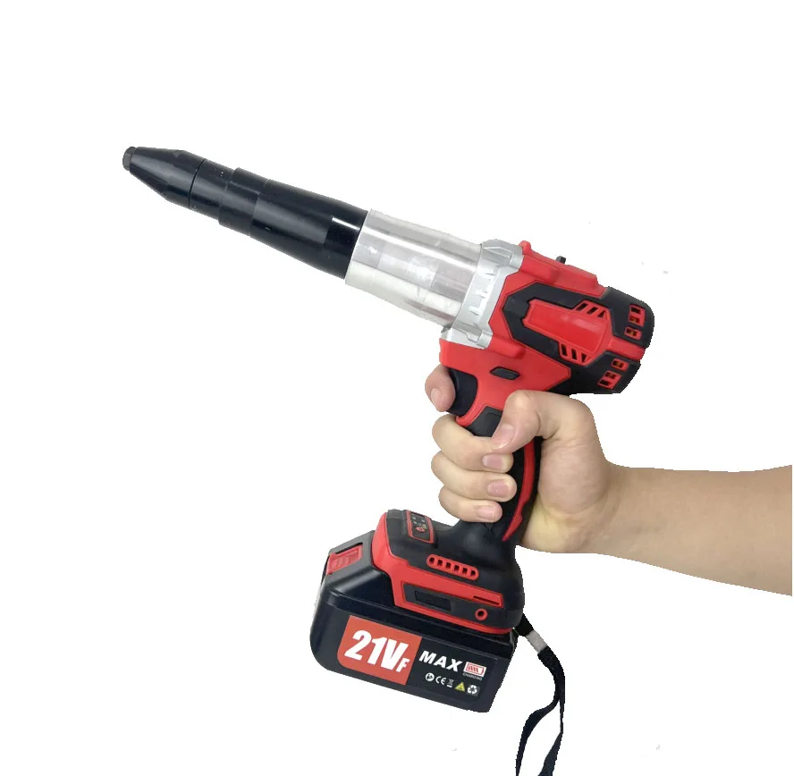 Powerful Rechargeable Rivet Gun: Fully Automatic, Equipped With Brushless Lithium Battery & Stainless - Steel Core
