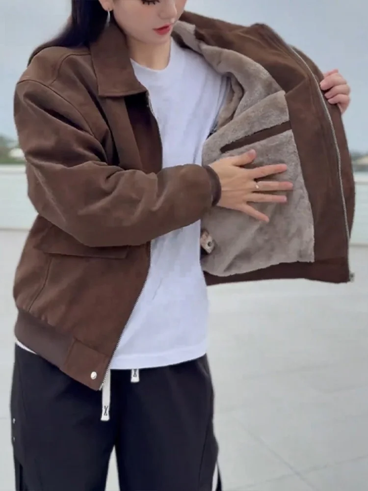 American Sle Fce foderato in pelle Thiened Jaet da uomo 2025 nuovo marchio alla moda inverno caldo cotone volo Jaet da uomo