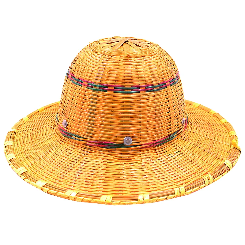 Bamboo Woven Safety Hat in Summer Breathable Construction Anti-Smash Visor Hat Built-In Steel Plate Comfortable and Durable