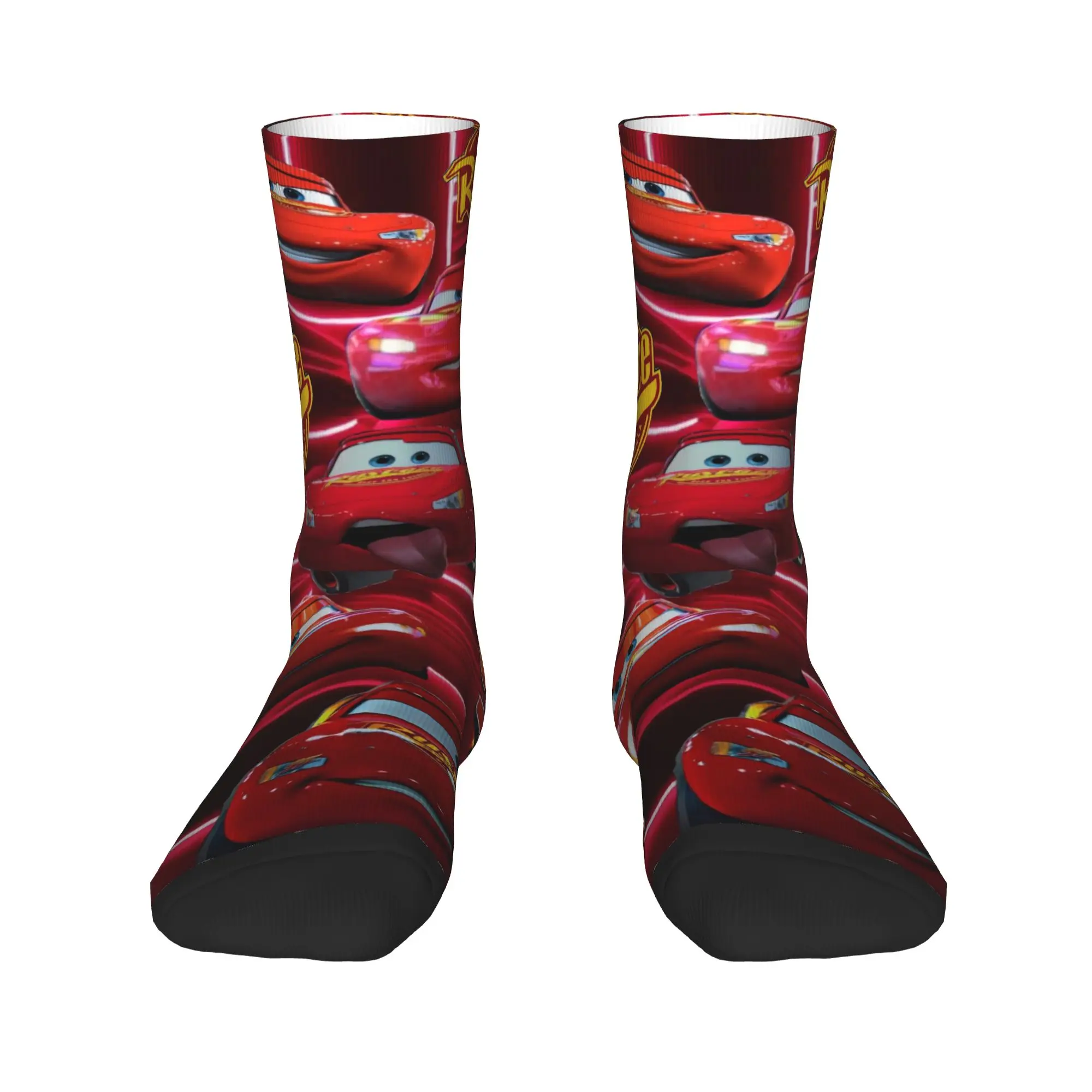 Cars Lightning McQueen Collection Stockings  Vintage Socks Men Comfortable Socks Autumn Running Design Non-Slip Socks Gift