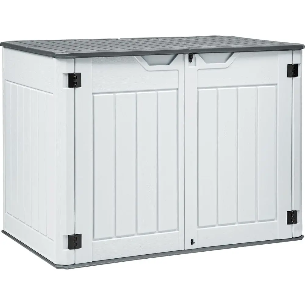 

47 Cu. Ft. Horizontal Outdoor Storage Shed - Weatherproof, Lockable, Ideal for Tools, Lawn Mower, and Trash Cans