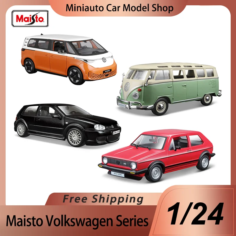 In Stock Maisto 1:24 Volkswagen Series Alloy Miniature Diecast Model Volkswagen Buzz Van Samba Golf Mk1 Gti Scirocco R Toys Gift