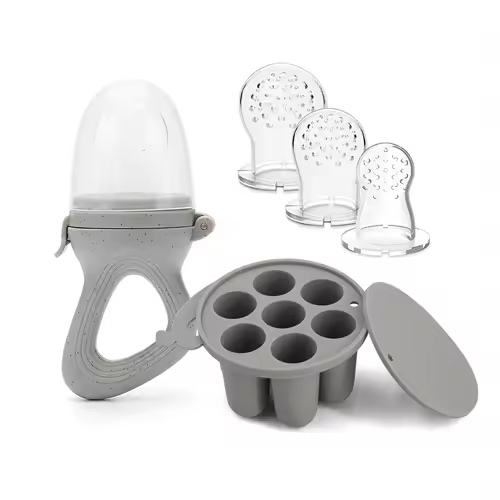 Baby Fruit Feeder Teether Pacifier with Baby Food Freezer Tray Set Silicone Freezable Teether for Fruit Purees Self Feeding - Image 8