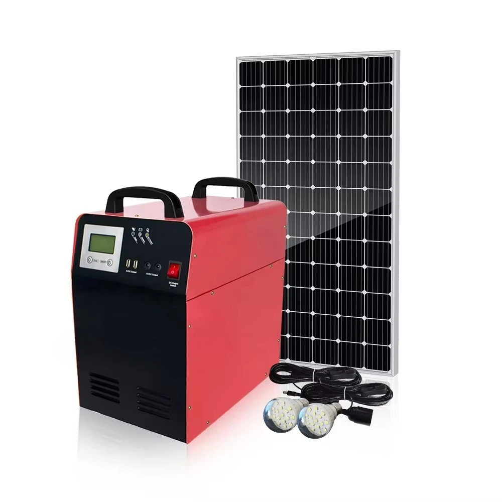 Portable 1000 Watt Solar Generator System 100Ah Lithium Battery  Controller AC/DC Output External Battery Solar Station