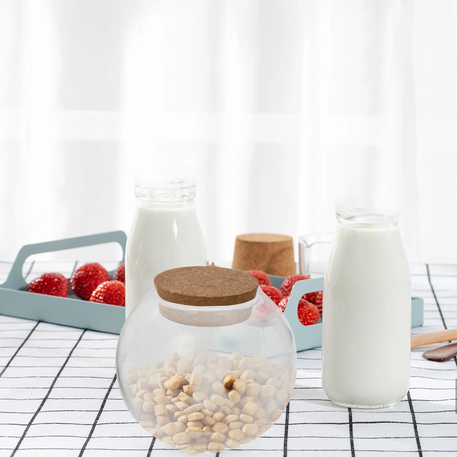 

3 pcs Wooden Sealed Jar Lid High Bottle With Spices Storage Tank Wooden Lid Borosilicate Large Moistureproof Pest Control