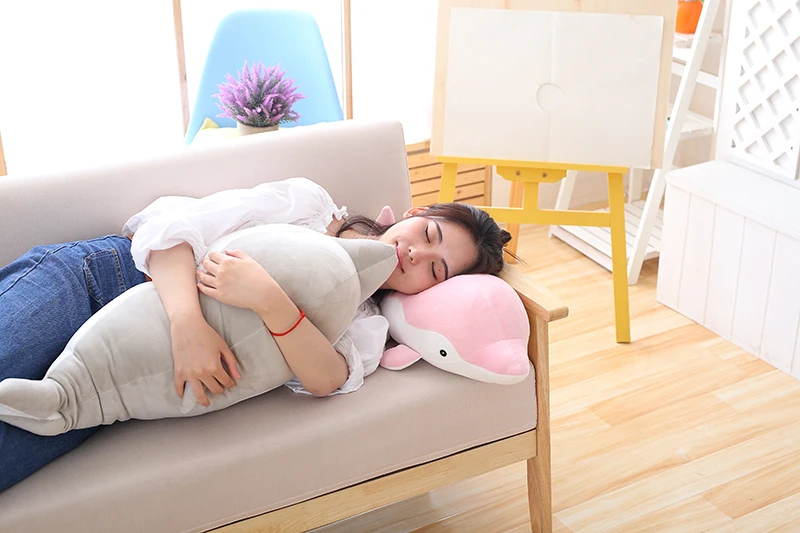 Grau Rosa Blau Delphin Plüsch Stofftier Weiche Puppe Kuschelkissen Schlafen Umarmung Spielzeug Junge Mädchen Kind Schlafzimmer Dekor Nettes Kawaii Geschenk – Detail 1