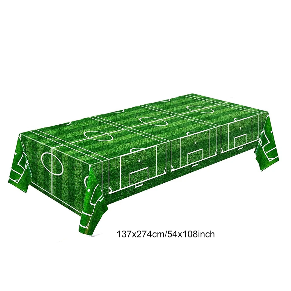 Manteles temáticos de fútbol Decoraciones para fiesta de cumpleaños de fútbol Cubierta de mesa de plástico rectangular de fútbol perfecta para fiestas del día del juego