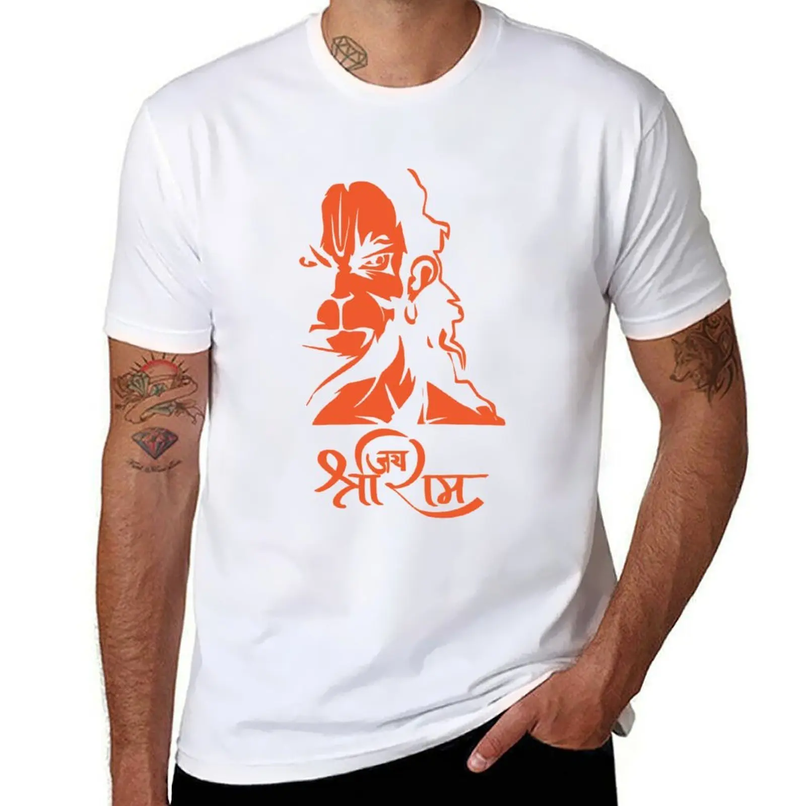 

Hanuman Hindu God Jai Shri Ram T-Shirt Fashion Letter Print T-Shirt
