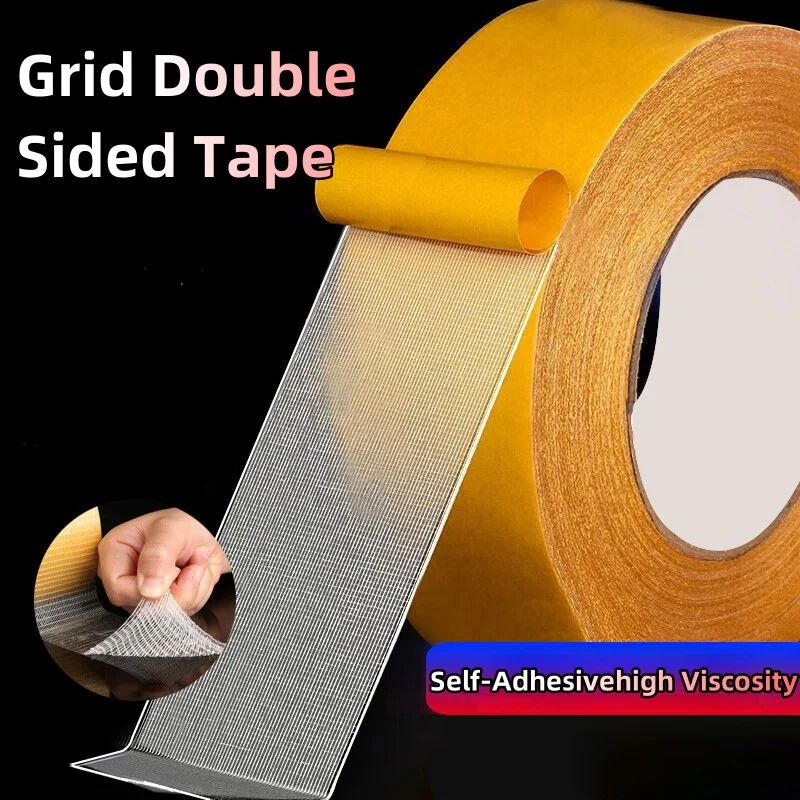 

1 Roll of 5M Double-sided Tape High-viscosity Mesh Fiber Transparent Double-sided Tape Sticky Fiber Mesh Tape Hand-tearable Clot