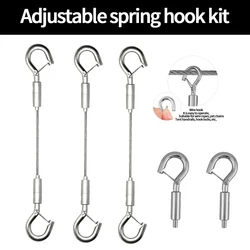 1-4PCS Adjustable Automatic Spring Hook For 1.5mm-5mm Stainless Steel Wire Rope Picture Hanging Code Cable Rope With Strong Load