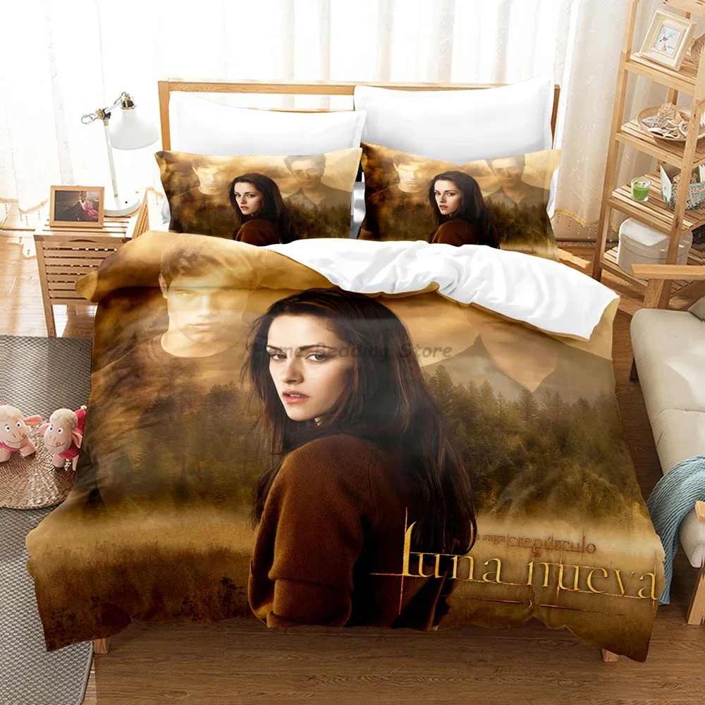 Twilight Series Duvet Cover Set And Pillowcases Vampire Hot Movies Single King Full Fashion Bedding Set For Adults Duvet Cover