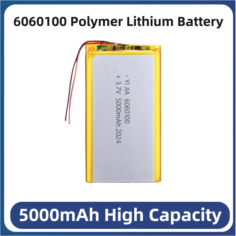 Rechargeable Lithium Polymer Battery, Soft Case Battery Pack, 606090, 4000mAh, 3.7V, 6060100