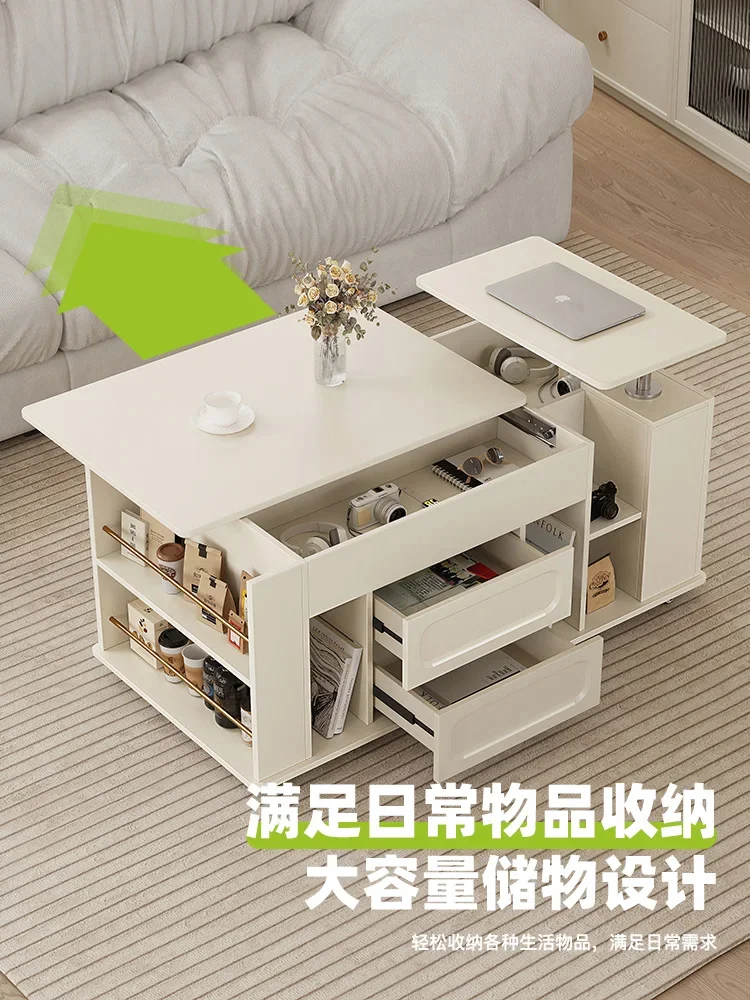 

French Cream Style Coffee Table Living Room Home Small Apartment Multi-Functional High Sense