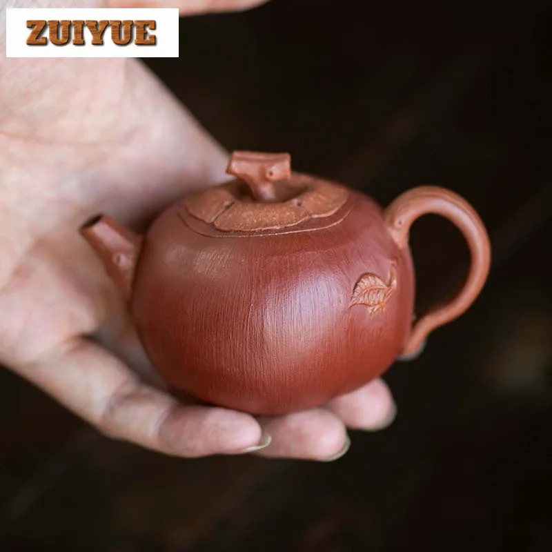 

100 мл подлинные чайники Исин из фиолетовой глины, горшок ручной работы с хурмой, сырая руда, чайник для приготовления чая с грязью, китайский чайный сервиз Zisha