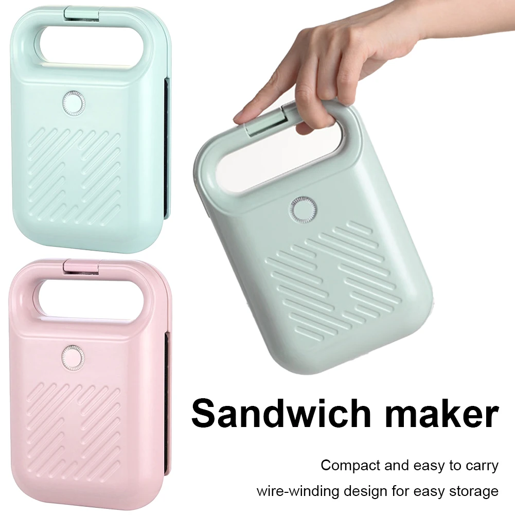 

Electric Sandwich Maker Home Toaster with Non-Stick Coating Egg Omelette Pan Portable Light Food Making Machine for Breakfast