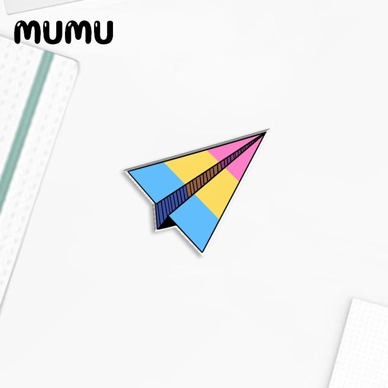 2023 جديد ثنائي الجنس ورقة الطائرة الاكريليك التلبيب دبوس مضحك الايبوكسي فراشة المشبك دبوس اليدوية فراشة بروش