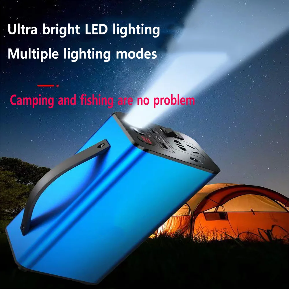 300W 168000mAh portable backup power station external battery camping essential battery 220V emergency power supply