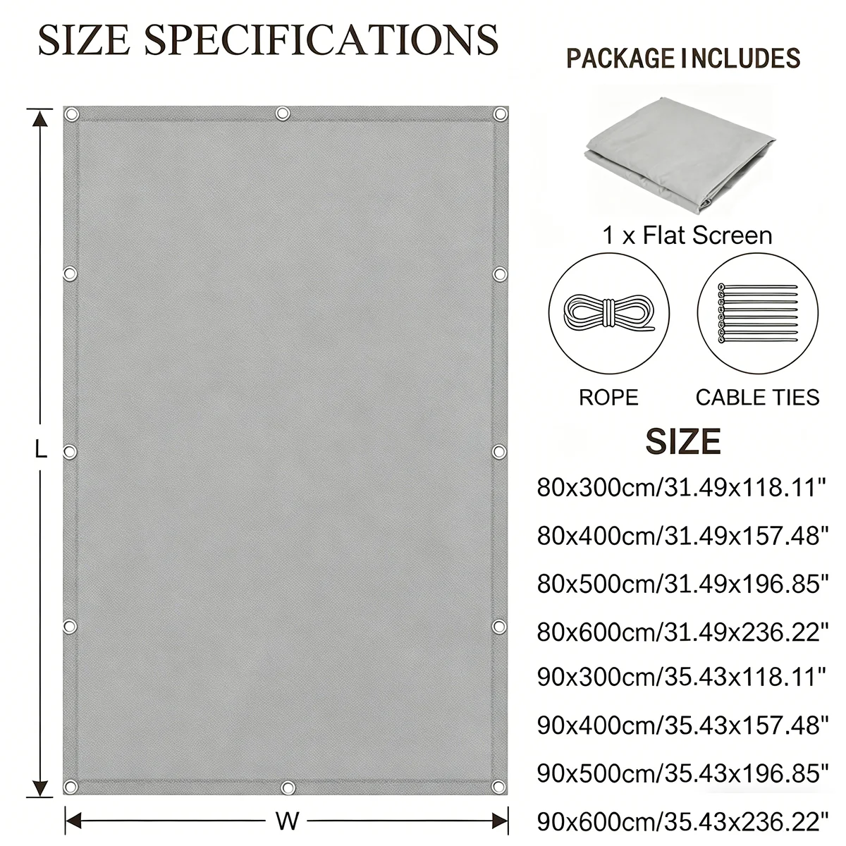 Opaque Privacy Fence, Waterproof Balcony Privacy Screen Protector - For Apartment Railings, Outdoor Patios, UV Protection (Gray)