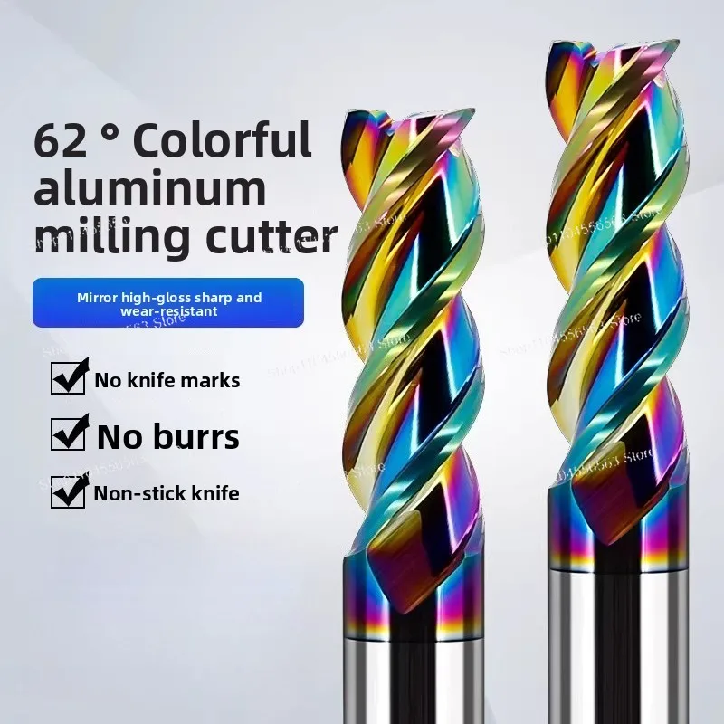 Tungsten Carbide 3-Flute Long Reach End Mill for High-Gloss Mirror Finish Aluminum – 62° Helix Angle CNC Milling Cutter