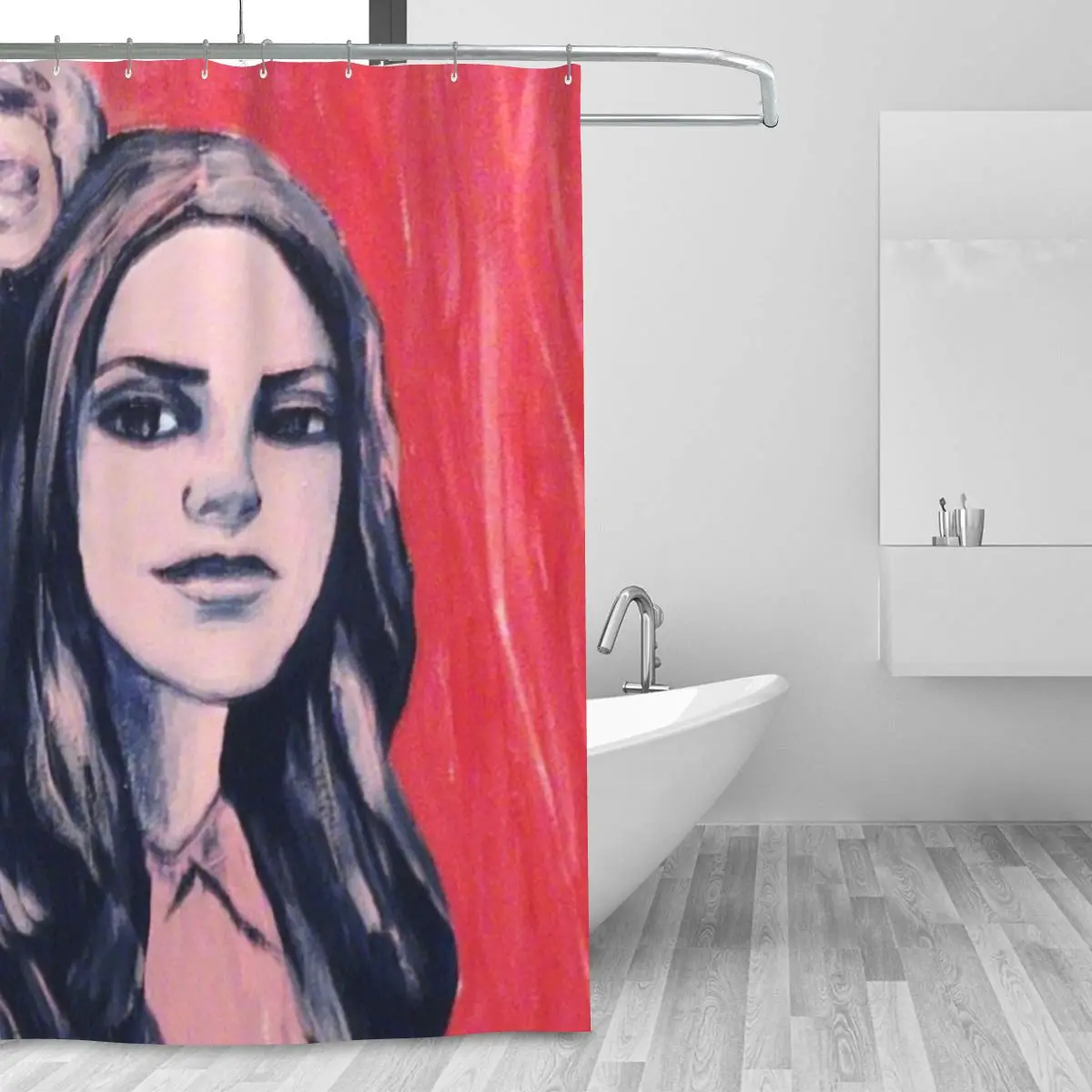 Lana By Aurora Art Shower Curtain Bathroom Polyester Waterproof Bath Curtains with Hooks