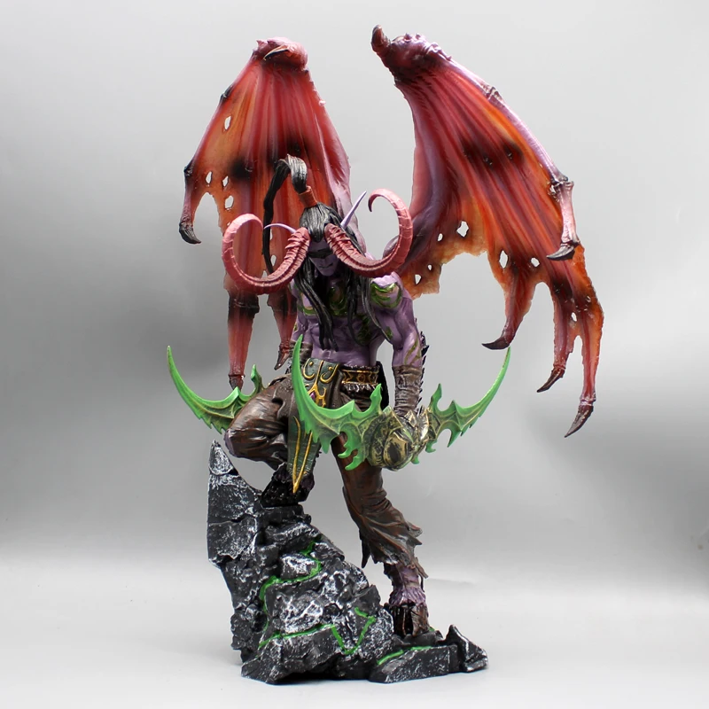 38cm Glowing World Of Warcraft Figurine Demon Hunter Illidan Figurine Model Statue Figurine Figurine Collectible Toys Kid Gifts